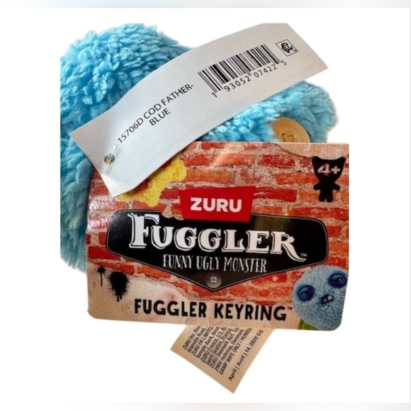 NWT Mini Fuggler Plush Clip-On Key Ring - Captain COD Father Blue (Silly & Ugly) - Picture 4 of 4